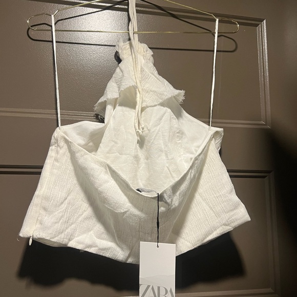 Zara Textured Ruffled Halter Top - Picture 2 of 3